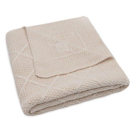 Jollein Cradle Blanket Check Knit Oatmeal 75 X 100 Cm