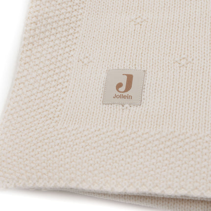 Koc do łóżka Jollein Cosy Knit Ivory 100 X 150 cm