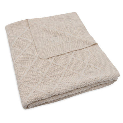 Jollein Bed Blanket Check Knit Oatmeal 100 X 150 Cm