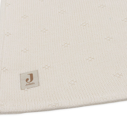 Jollein Cradle Blanket Cosy Knit Ivory/Velvet 75 X 100 Cm