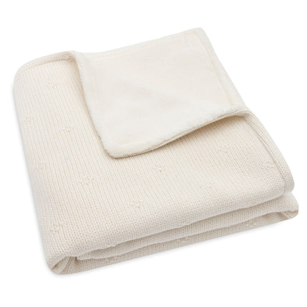 Jollein Cradle Blanket Cosy Knit Ivory/Velvet 75 X 100 Cm