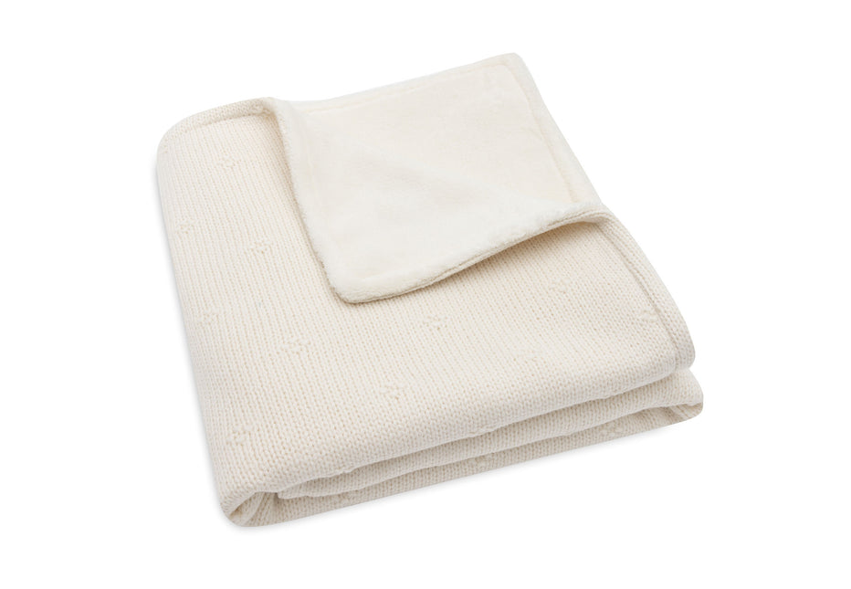 Jollein Cradle Blanket Cosy Knit Ivory/Velvet 75 X 100 Cm