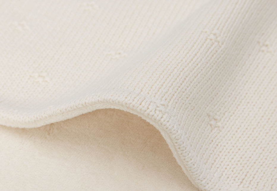 Jollein Cradle Blanket Cosy Knit Ivory/Velvet 75 X 100 Cm