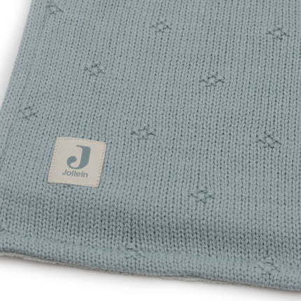 Jollein Cradle Blanket Cosy Knit Sea Green/Velvet 75X100 Cm