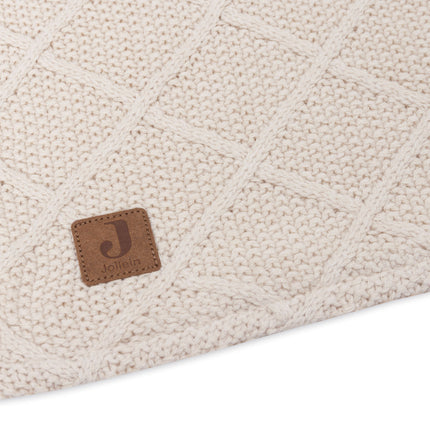 Jollein Cradle Blanket Check Knit Oatmeal/Teddy Fleece 75 X 100 Cm