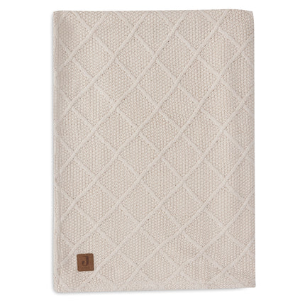 Jollein Cradle Blanket Check Knit Oatmeal/Teddy Fleece 75 X 100 Cm