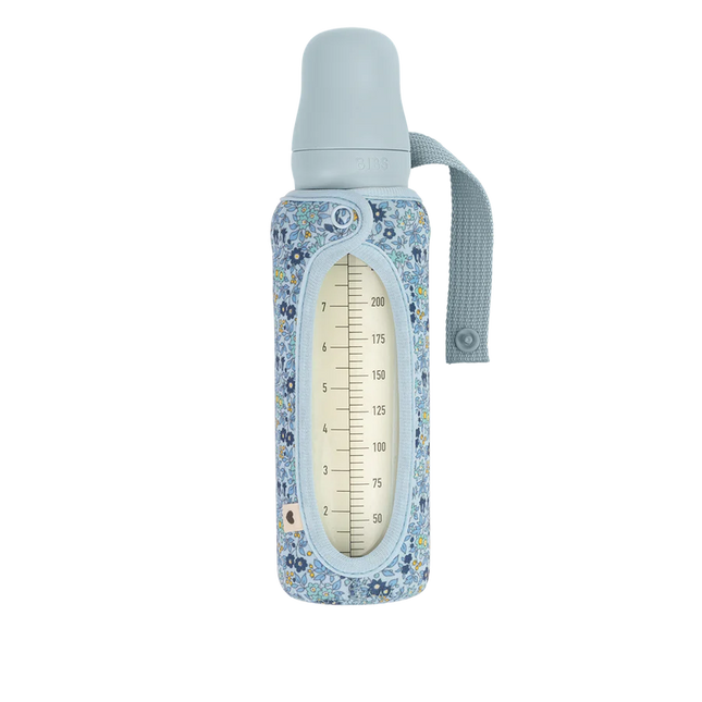 BIBS Pokrowiec na butelkę dla niemowląt Liberty Large Chamomile Lawn Baby Blue