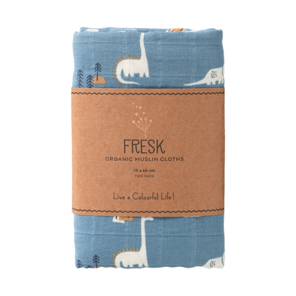 Fresk Swaddle zestaw 2 szt. 70x60 cm Dino