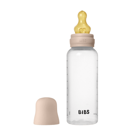 BIBS Baby Bottle Round Latex 1 pack 270 ml Medium Flow Blush - BIBS - Babywinkel - 5713795265374