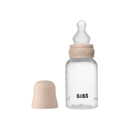 BIBS Baby Bottle Round Silicone 1 pack 150 ml Slow Flow Blush - BIBS - Babywinkel - 5713795265435