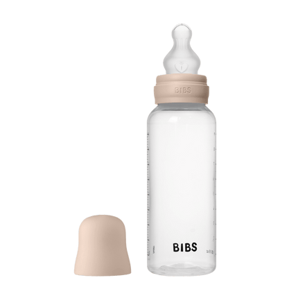 BIBS Baby Bottle Round Silicone 1 pack 270 ml Medium Flow Blush - BIBS - Babywinkel - 5713795265473