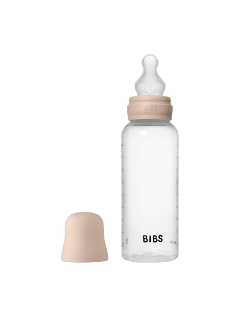 BIBS Baby Bottle Round Silicone 1 pack 270 ml Medium Flow Blush - BIBS - Babywinkel - 5713795265473