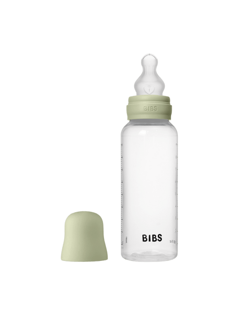 BIBS Baby Bottle Round Silicone 1 pack 270 ml Medium Flow Sage - BIBS - Babywinkel - 5713795265497