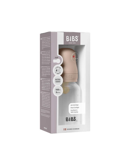 BIBS Babyfles Round Latex 150Ml Slow Flow Blush - BIBS - Babywinkel - 5713795265336