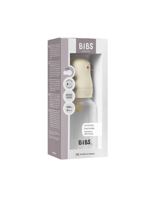 BIBS Babyfles Round Latex 150Ml Slow Flow Ivory - BIBS - Babywinkel - 5713795265343