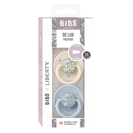 BIBS Smoczek Liberty De Lux Baby Blue 2szt.