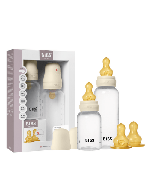 BIBS Grow and Flow Baby Bottle Round Latex Set 150 ml / 270ml Ivory - BIBS - Babywinkel - 5713795265138