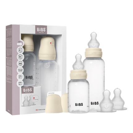 BIBS Grow and Flow Baby Bottle Round Silicone Set 150 ml / 270ml Ivory - BIBS - Babywinkel - 5713795265145