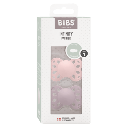 BIBS Speen Maat 1 Silicone Symmetrical Blossom/Dusky Lilac 2st - BIBS - Babywinkel - 5713795243730