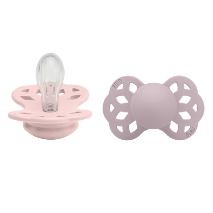 BIBS Speen Maat 1 Silicone Symmetrical Blossom/Dusky Lilac 2st - BIBS - Babywinkel - 5713795243730