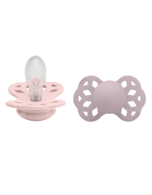 BIBS Speen Maat 2 Silicone Symmetrical Blossom/Dusky Lilac 2st - BIBS - Babywinkel - 5713795243747