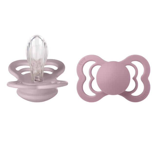 BIBS Speen Maat 2 Supreme 2 - Pack Silicone Dusky Lilac/Heather - BIBS - Babywinkel - 5713795198290