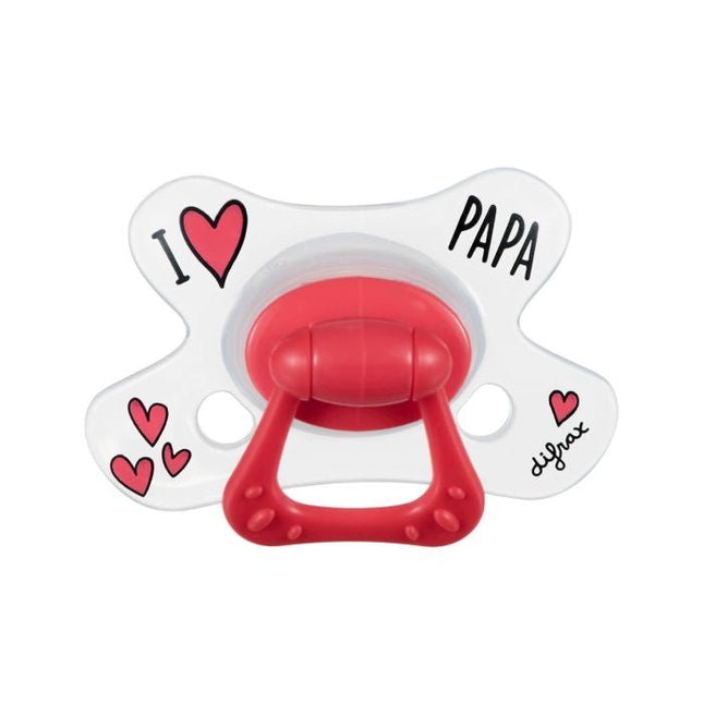 Difrax Speen 12+ Natural I Love Mama / Papa - Difrax - Babywinkel - 8711736556625