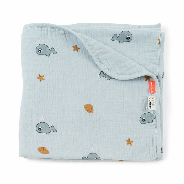 Done by Deer Wrap Blanket Baby Wally Blue 100cm