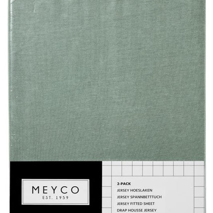 Meyco Prześcieradło Jersey Stone Green 60x120cm 2szt.