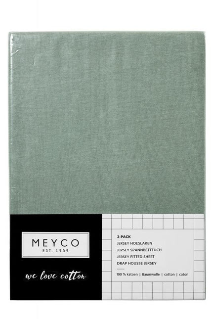 Meyco Prześcieradło Jersey Stone Green 60x120cm 2szt.