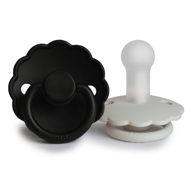 Frigg Smoczek Rozmiar 1 Daisy Cream/Jet Black Silicone 2-Pack