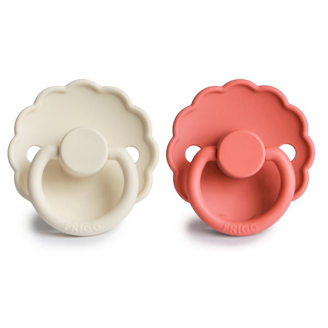 Frigg Smoczek Rozmiar 1 Daisy Cream/Poppy Silicone 2-Pack