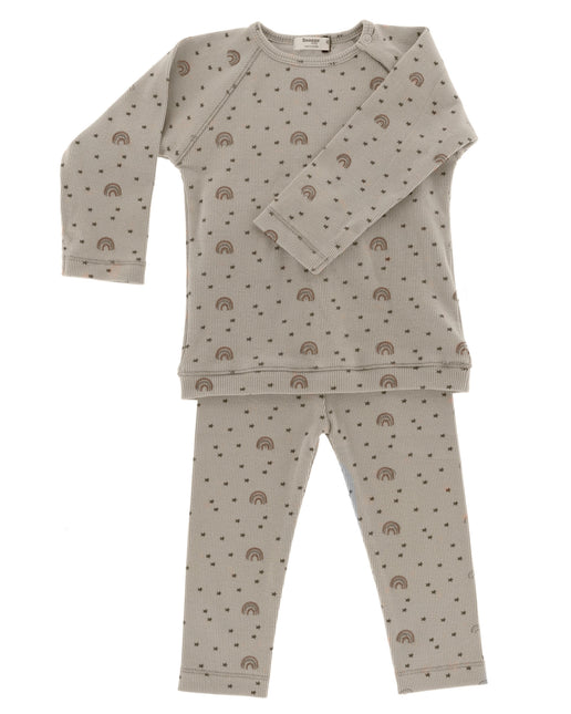 Piżama dziecięca Snoozebaby Smokey Green Rainbow