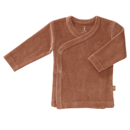 Fresk Wrap Cardigan Velours Twany Brown