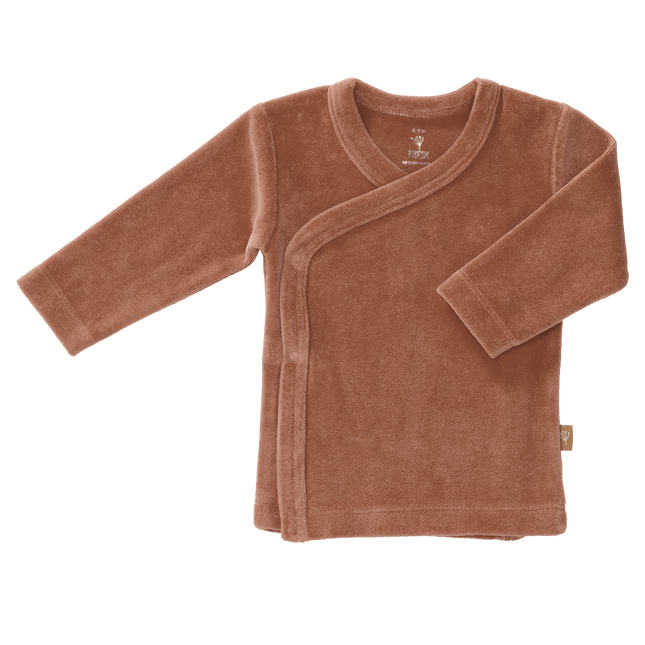 Fresk Wrap Cardigan Velours Twany Brown