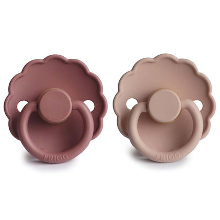 Frigg Smoczek Rozmiar 1 Daisy Baby Blush/Woodchuck Latex 2-Pack