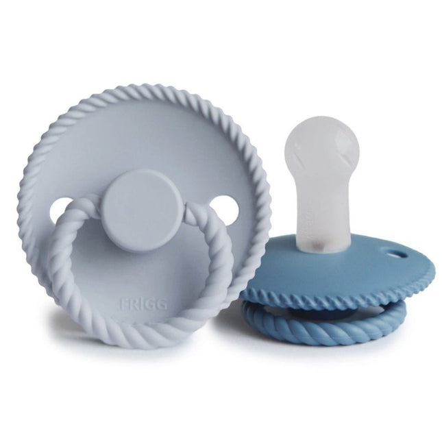 Smoczek uspokajający Frigg rozmiar 2 Rope Ocean View/Powder Blue Silicone 2-Pack