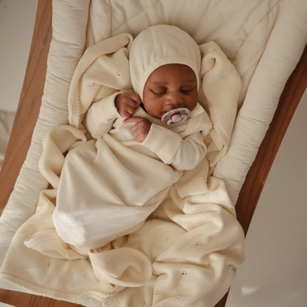 Mushie Baby Hat Bonnet Ivory