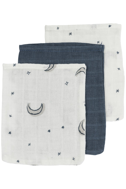 Meyco Washcloth Moon 3-Pack Hydrophilic Indigo 20X17cm