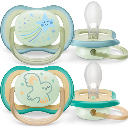 Smoczek Philips Avent +0 miesięcy Air Night Star/Owl