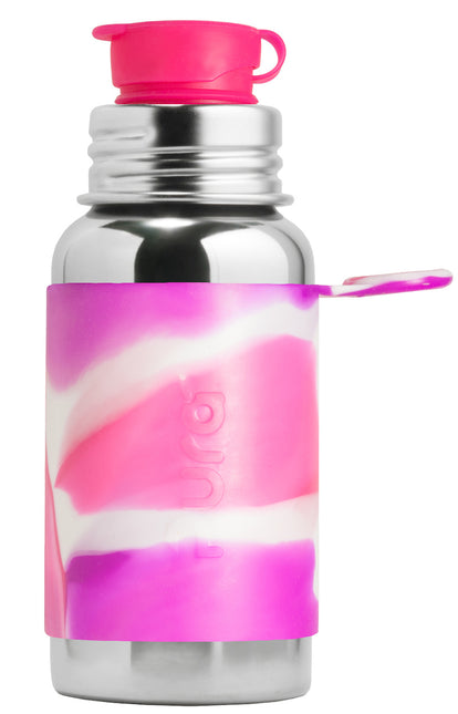 Pura Butelka na wodę ze stali nierdzewnej 550 ml Zestaw Pink Swirl 3 szt.