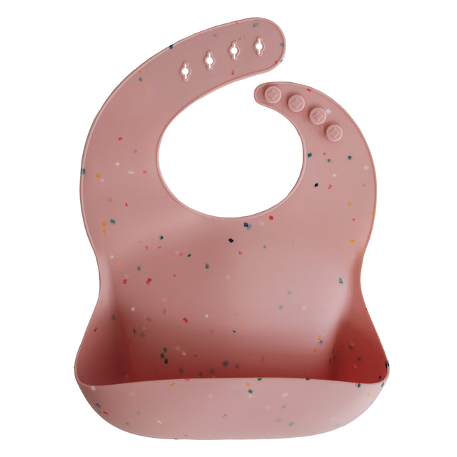 Mushie Bib Silicone Pink Confetti