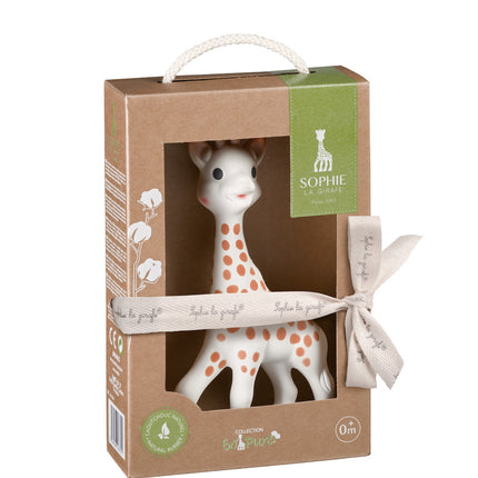 Pierścionek na ząbkowanie Sophie the Giraffe Egiraffe w pudełku prezentowym So Pure z kokardką