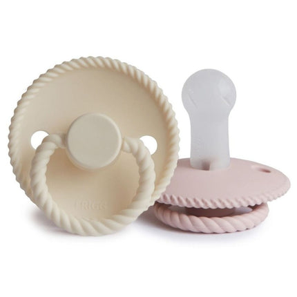 Frigg Smoczek Rozmiar 2 Rope Blush/Cream Silicone 2-Pack