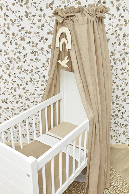 Meyco Cradle Sheet Piping Velvet Taupe