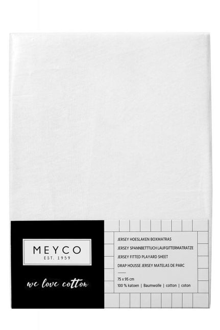 Meyco Prześcieradło Jersy Box Materac Biały 75x95cm