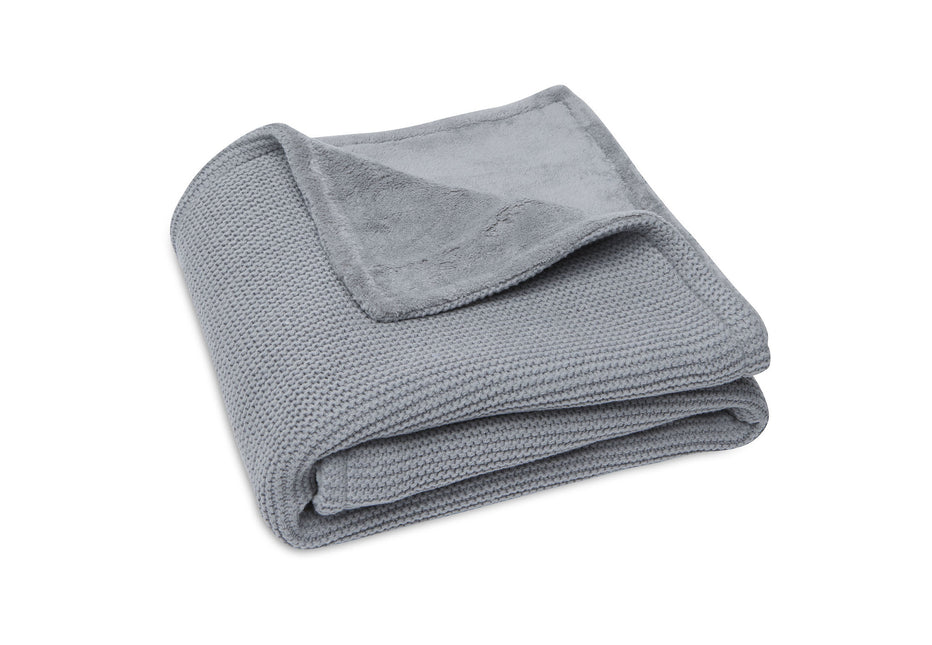 Jollein Kocyk do kołyski Basic Knit Stone Grey/Fleece 75x100cm