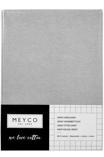 Meyco Prześcieradło Jersey Box Materac 75X95cm Jasnoszary