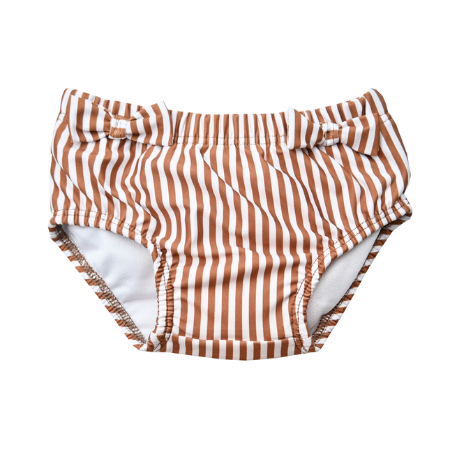 Dziecięce spodenki kąpielowe Slipstop Cognac Stripe Girl