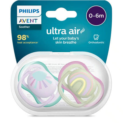 Smoczek Philips Avent +0 miesięcy Air Sun/ Rainbow Girl